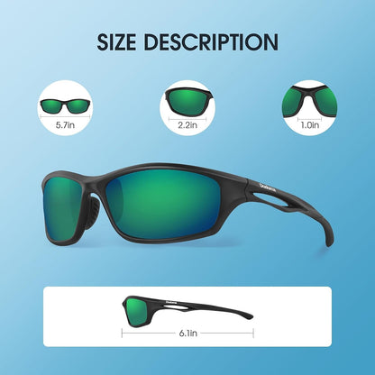 Polarized Sports Sunglasses for Men Women Running Cycling Fishing Golf Driving Shades Sun Glasses Tr90 - WORLD TIME VISITS