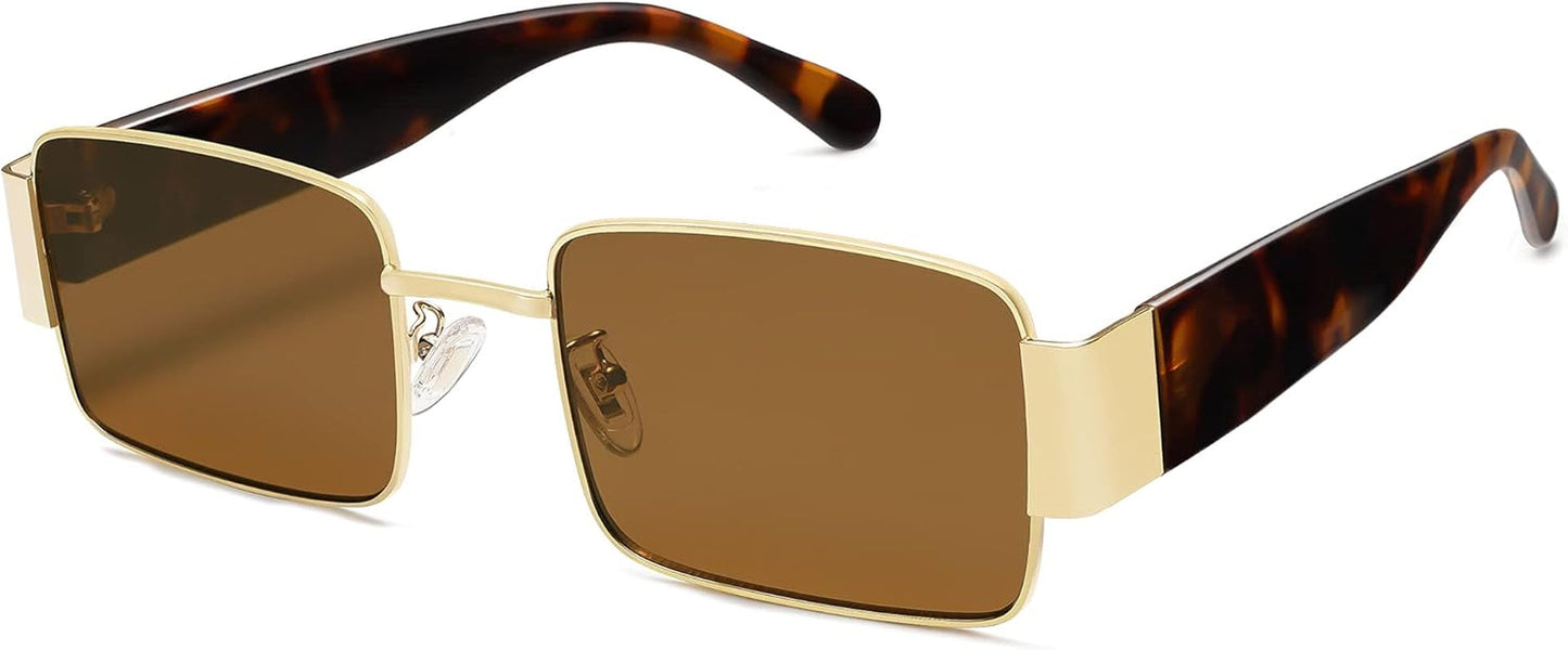 Retro Fashion Rectangle Sunglasses Womens Mens Vintage Trendy Square Shades SJ1162