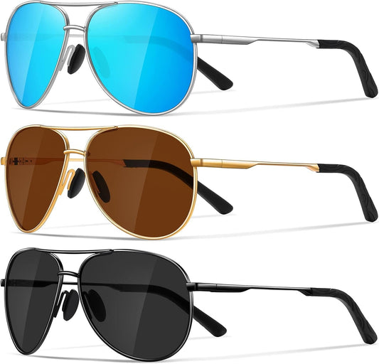 Sunglasses Men Polarized Aviator Sunglasses for Men Women Fishing Driving Sun Glasses Metal Frame UV400 Protection