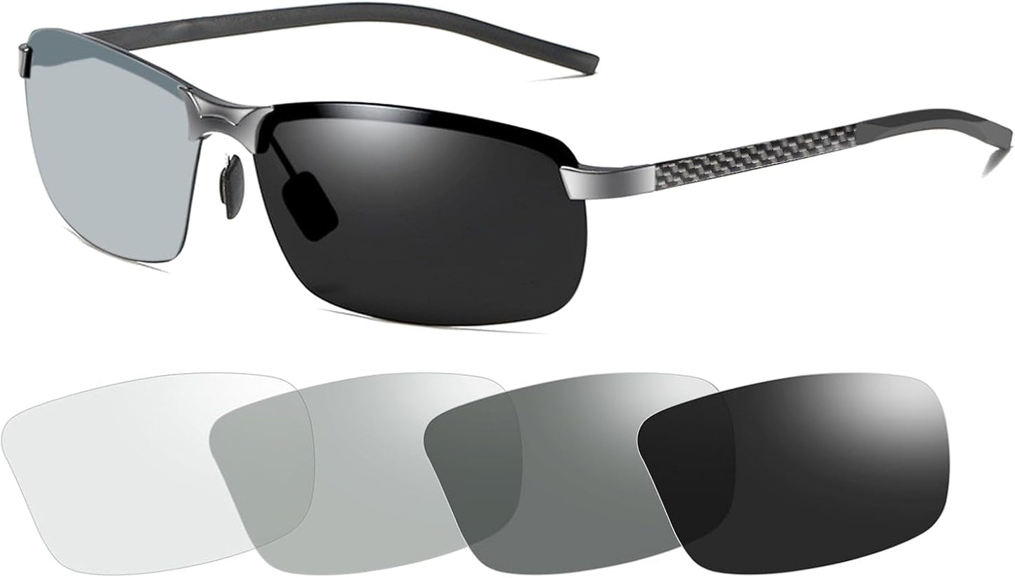 Polarized Photochromic Driving Z87 Sunglasses for Men Women Day and Night Safety Glasses