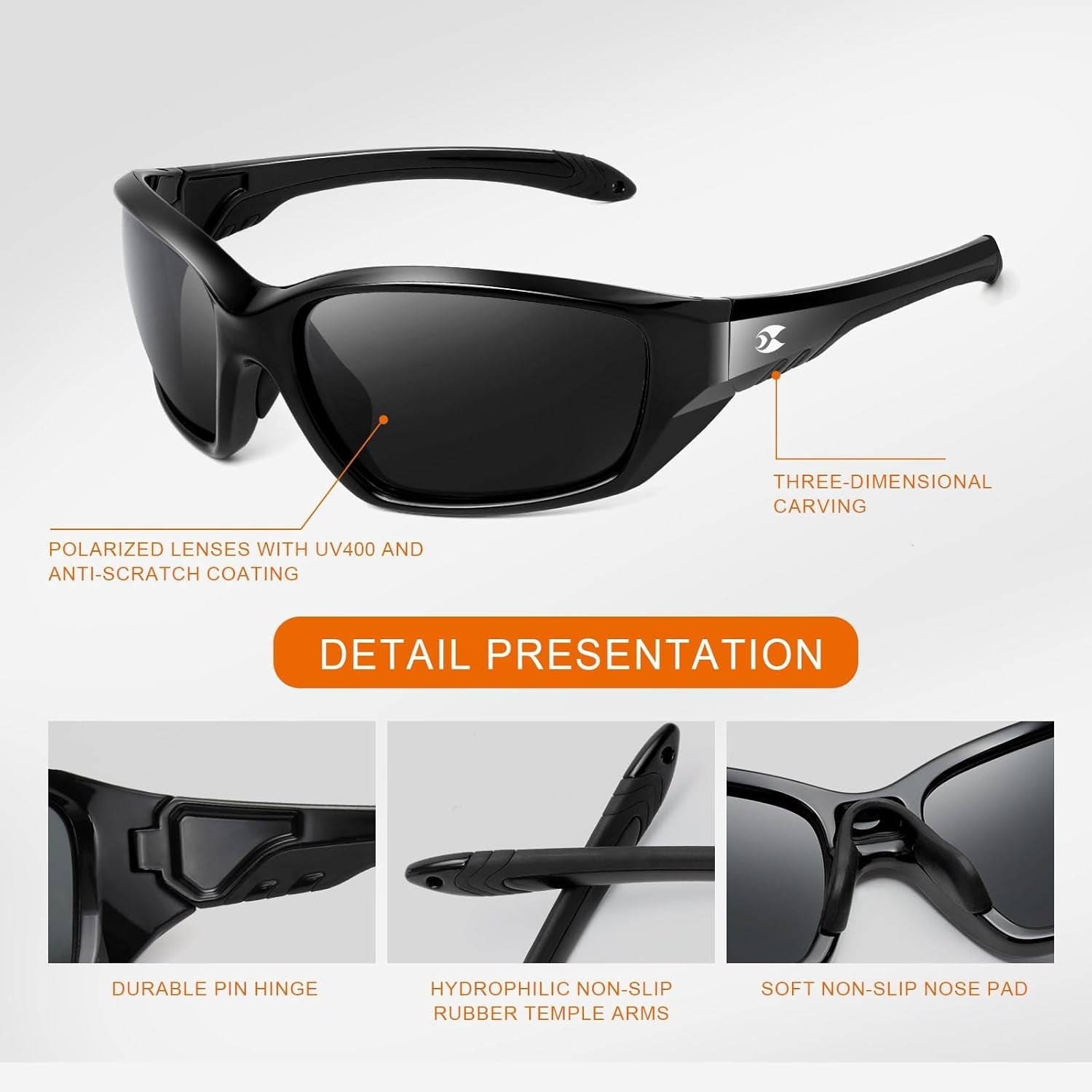 Sports Polarized Sunglasses for Men: Womens UV400 Protection Sun Glasses Wrap around Goggles for Fishing Driving TR90 - WORLD TIME VISITS