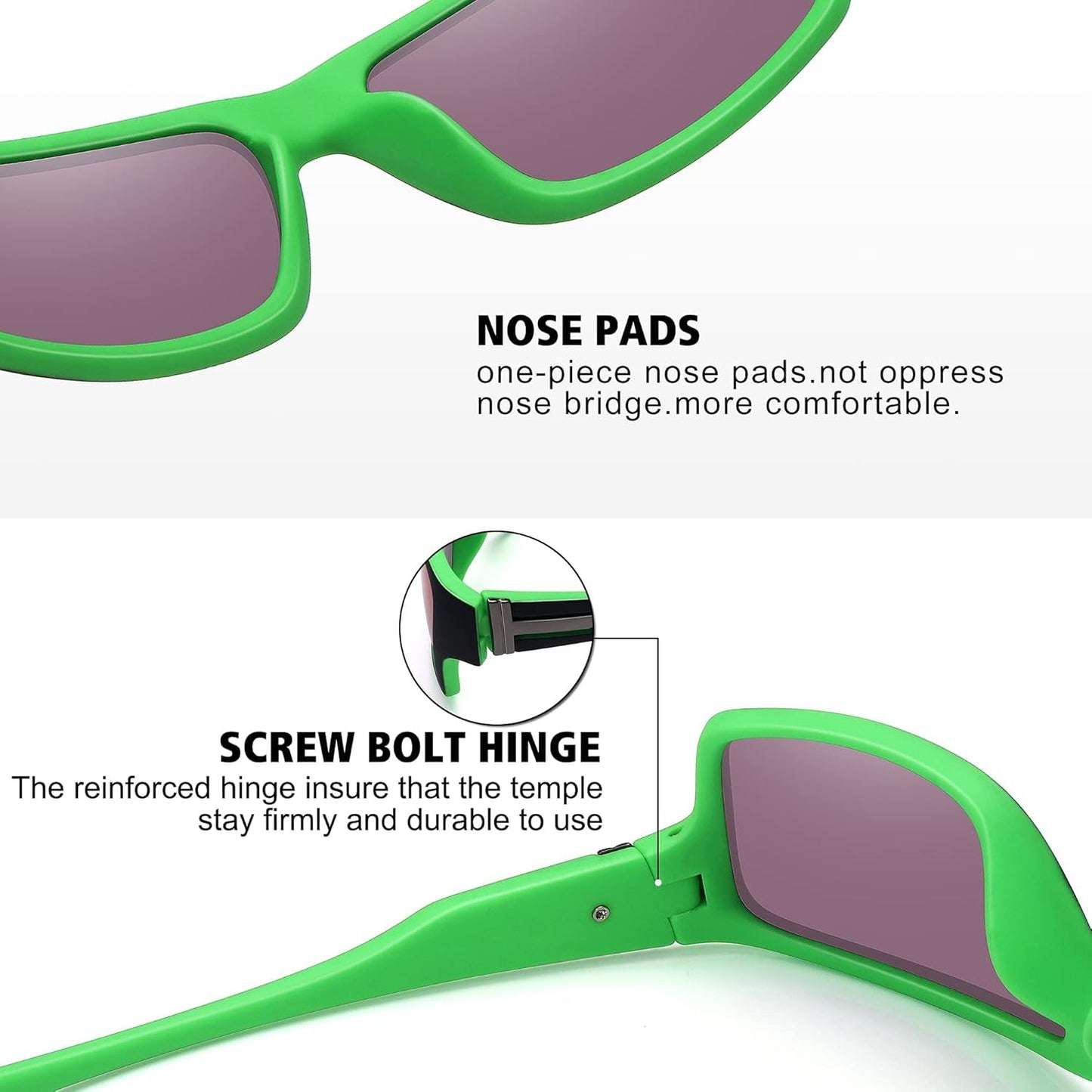 Polarized Sports Sunglasses for Men Women Unbreakable Frame Cycling Fishing Driving - WORLD TIME VISITS