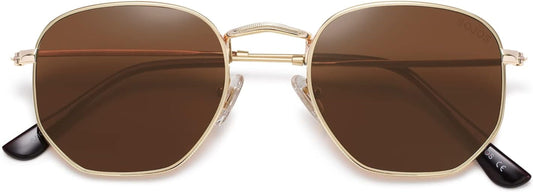 Square Polarized Sunglasses for Women Men Small Hexagonal Polygon Shades SJ1072