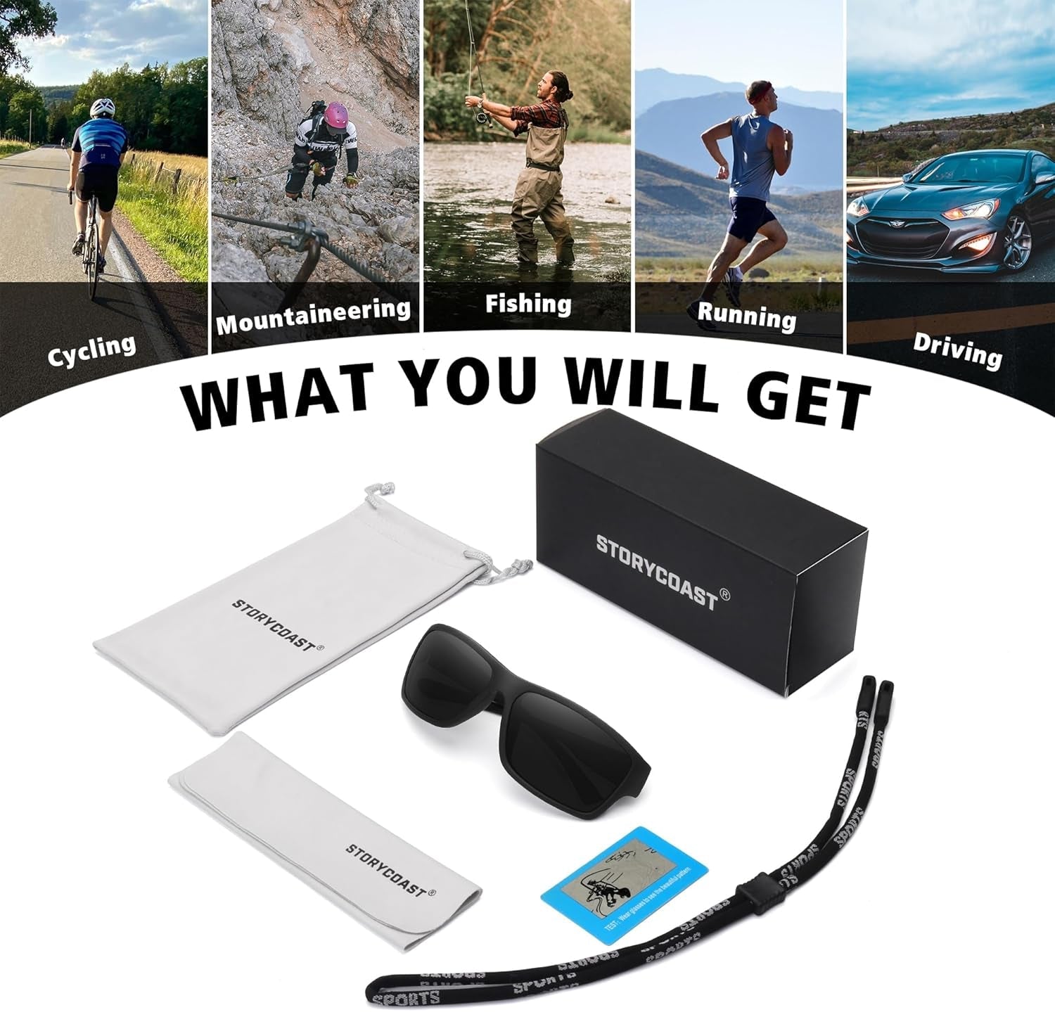 Polarized Sports Sunglasses for Men Women Unbreakable Frame Cycling Fishing Driving - WORLD TIME VISITS