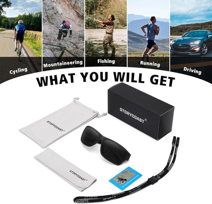 Polarized Sports Sunglasses for Men Women Unbreakable Frame Cycling Fishing Driving - WORLD TIME VISITS