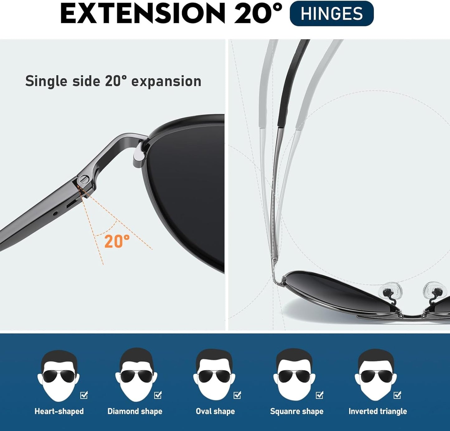 Sunglasses Men Polarized Aviator Sunglasses for Men Women Fishing Driving Sun Glasses Metal Frame UV400 Protection