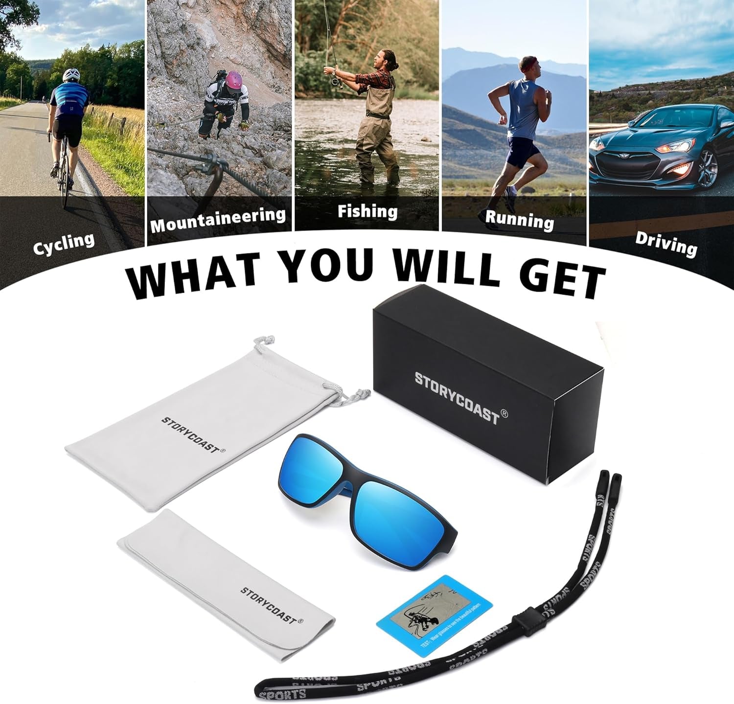 Polarized Sports Sunglasses for Men Women Unbreakable Frame Cycling Fishing Driving - WORLD TIME VISITS