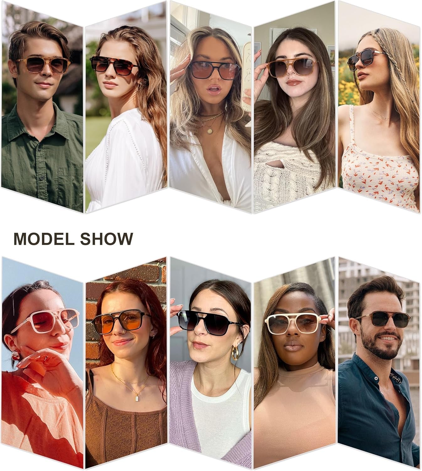 Retro Aviator Sunglasses for Women Men,Trendy Rectangle Womens Mens Shades Sun Glasses SJ2202 - WORLD TIME VISITS