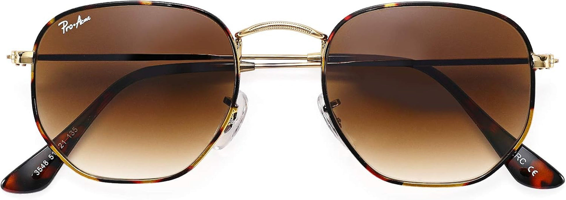 Small Square Sunglasses for Women Men 100% Real Glass Lens Hexagonal Frame - WORLD TIME VISITS