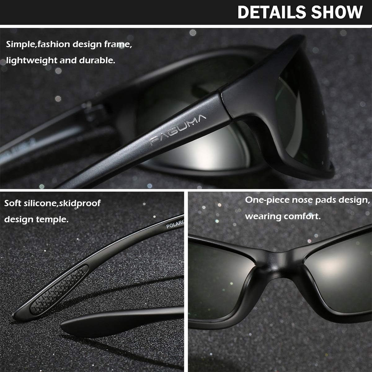 Polarized Sports Sunglasses for Men Cycling Driving Fishing UV400 Protection