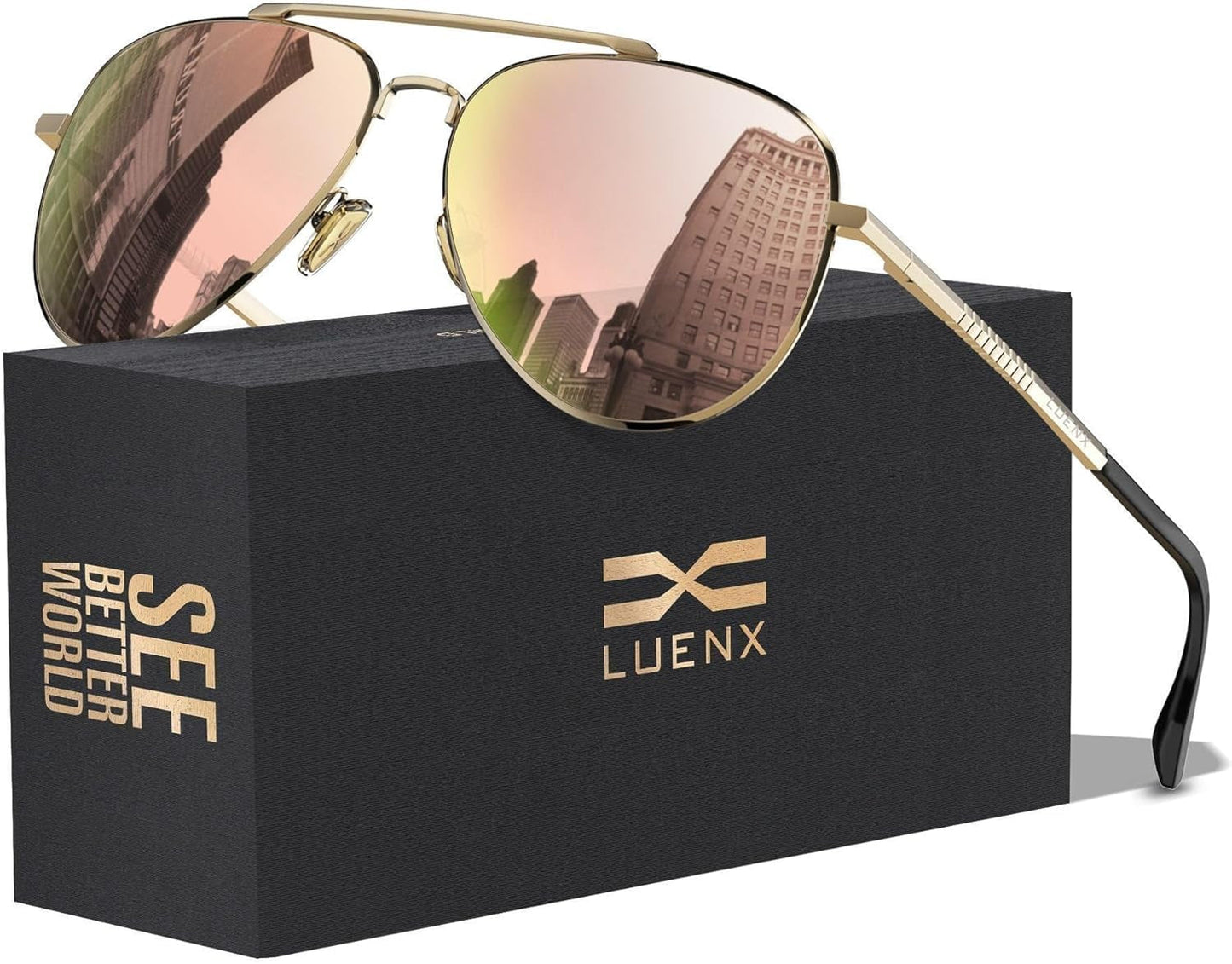 Aviator Sunglasses for Men Women Polarized Driving Classic Shades - UV 400 Protection with Accessories 60MM