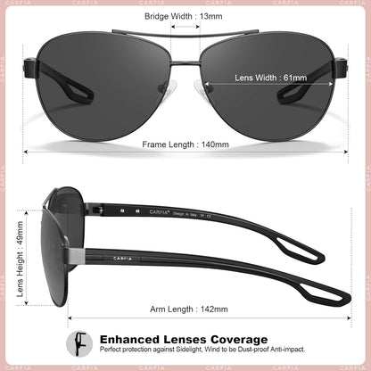 Polarized Sunglasses for Women UV Protection Ultra-Lightweight Comfort Metal Frame Driving Glasses CA3210 - WORLD TIME VISITS
