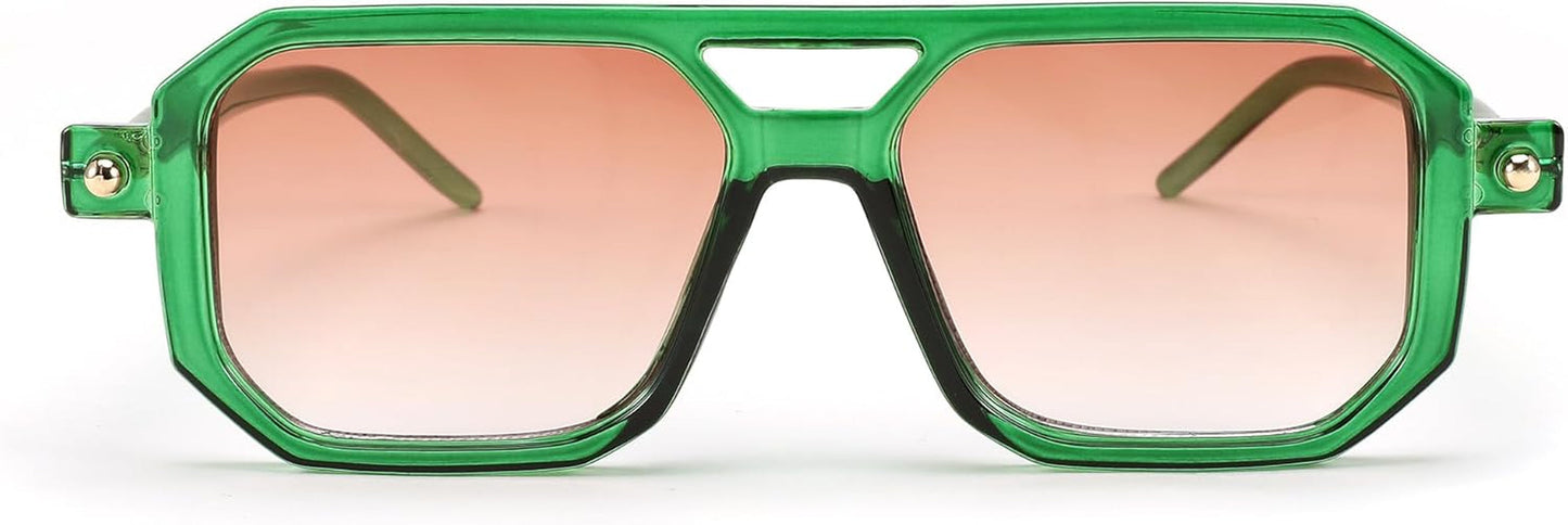 Vintage Square 70S Flat Aviator Sunglasses Women Men Classic Retro Stylish Frame UV400 Sunglasses B2622