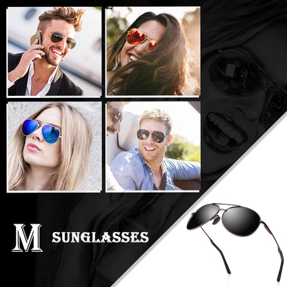 Aviator Sunglasses for Men Polarized Women UV Protection Lightweight Driving Fishing Sports Unisex Glasses MX208 - WORLD TIME VISITS
