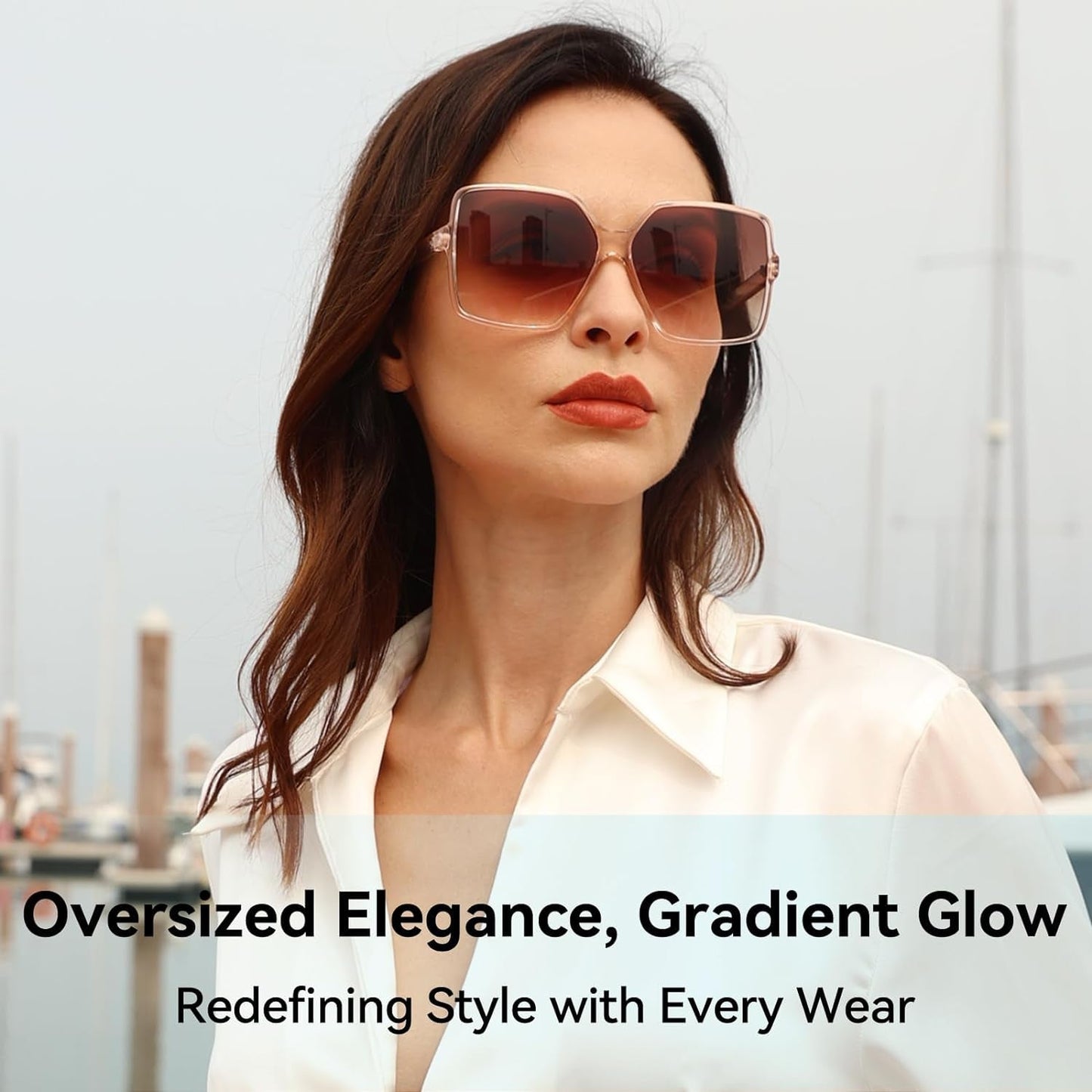 Oversized Square Sunglasses for Women Big Large Wide Fashion Shades for Men UV Protection Unisex - WORLD TIME VISITS