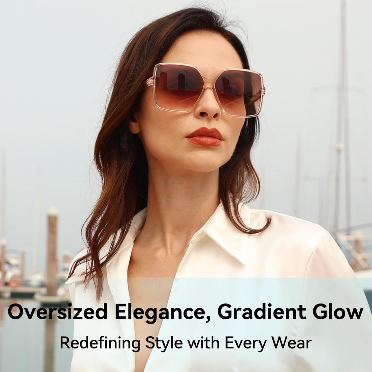 Oversized Square Sunglasses for Women Big Large Wide Fashion Shades for Men UV Protection Unisex - WORLD TIME VISITS