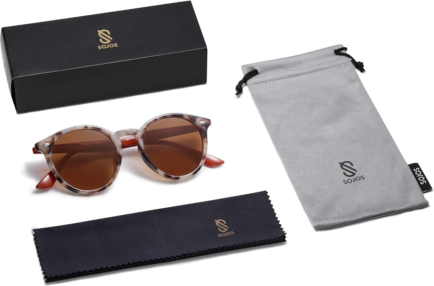 Retro round Polarized Sunglasses for Women Men Classic Vintage Sunnies SJ2069 - WORLD TIME VISITS