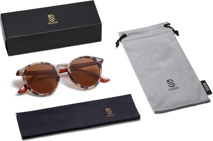 Retro round Polarized Sunglasses for Women Men Classic Vintage Sunnies SJ2069 - WORLD TIME VISITS