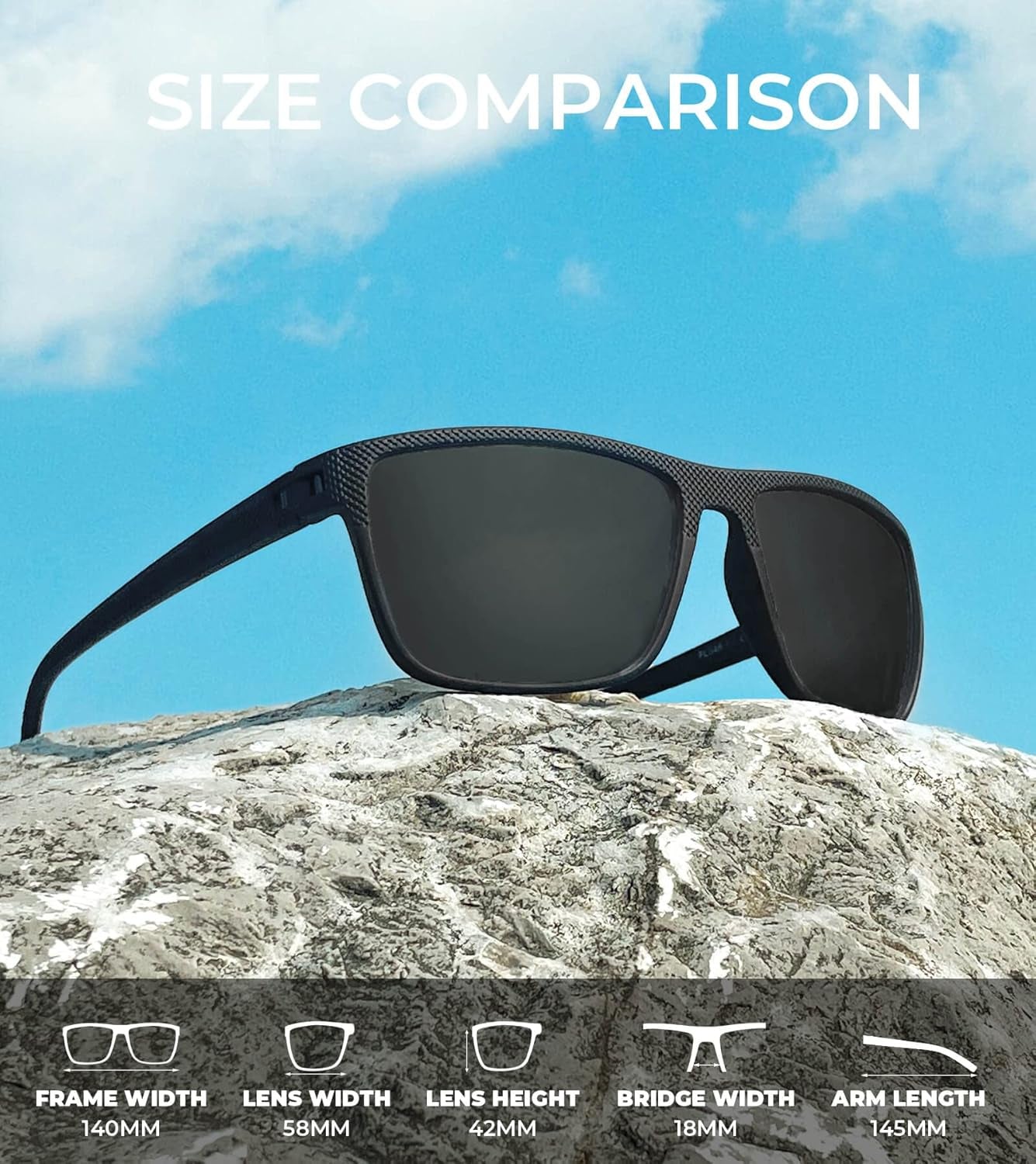 Polarized Sunglasses for Men, Lightweight Sun Glasses with UV Protection for Driving Fishing Golf - WORLD TIME VISITS