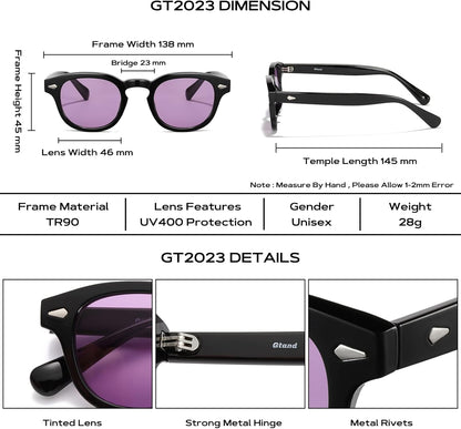 Unisex Vintage Retro round Style Tinted Sunglasses for Men Women Fashion Circle Sun Glasses 46Mm