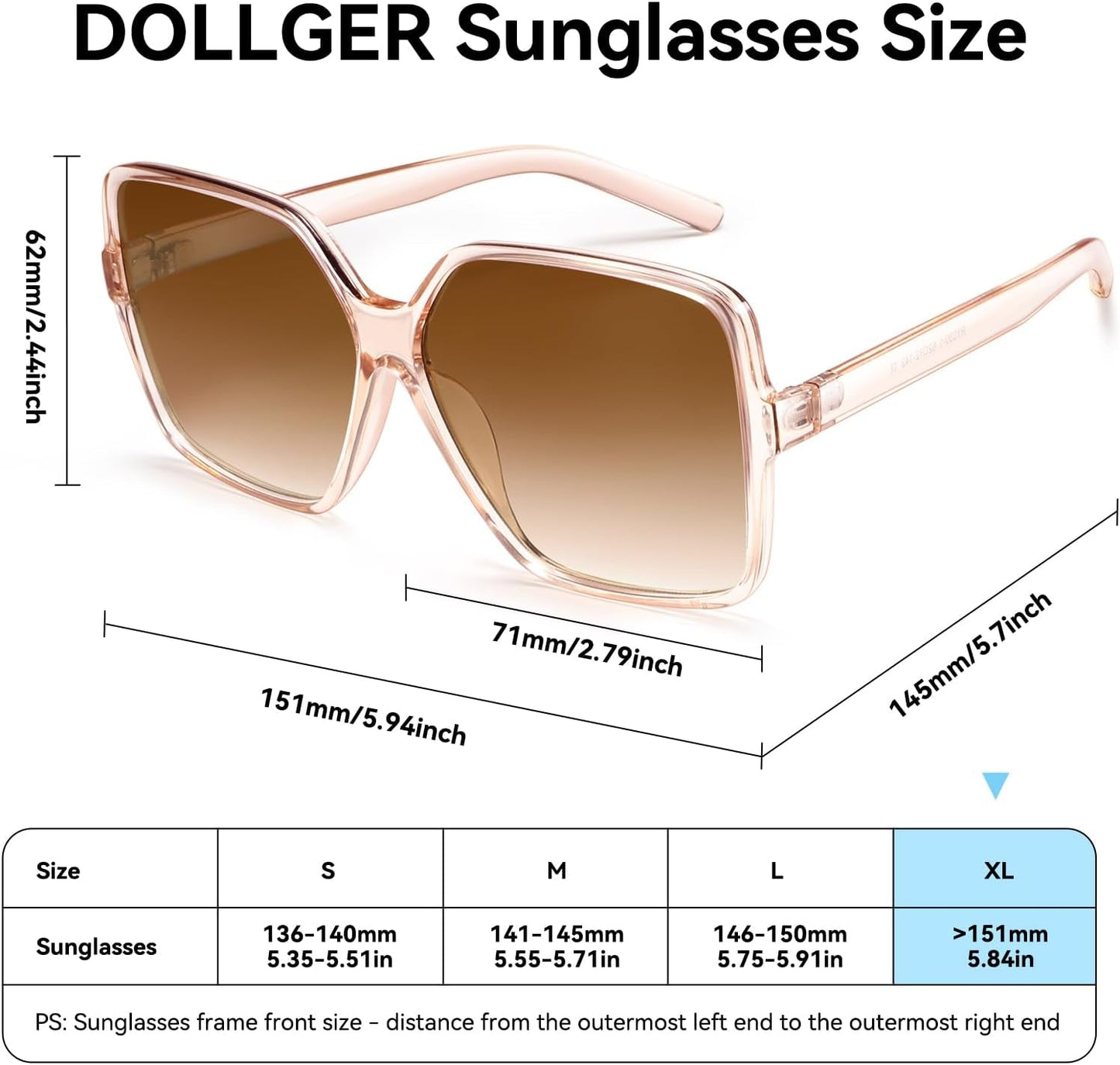Oversized Square Sunglasses for Women Big Large Wide Fashion Shades for Men UV Protection Unisex - WORLD TIME VISITS