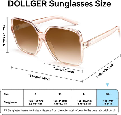 Oversized Square Sunglasses for Women Big Large Wide Fashion Shades for Men UV Protection Unisex - WORLD TIME VISITS