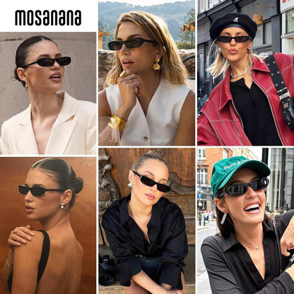 Elongated Narrow Cat Eye Sunglasses for Women MS52357 - WORLD TIME VISITS