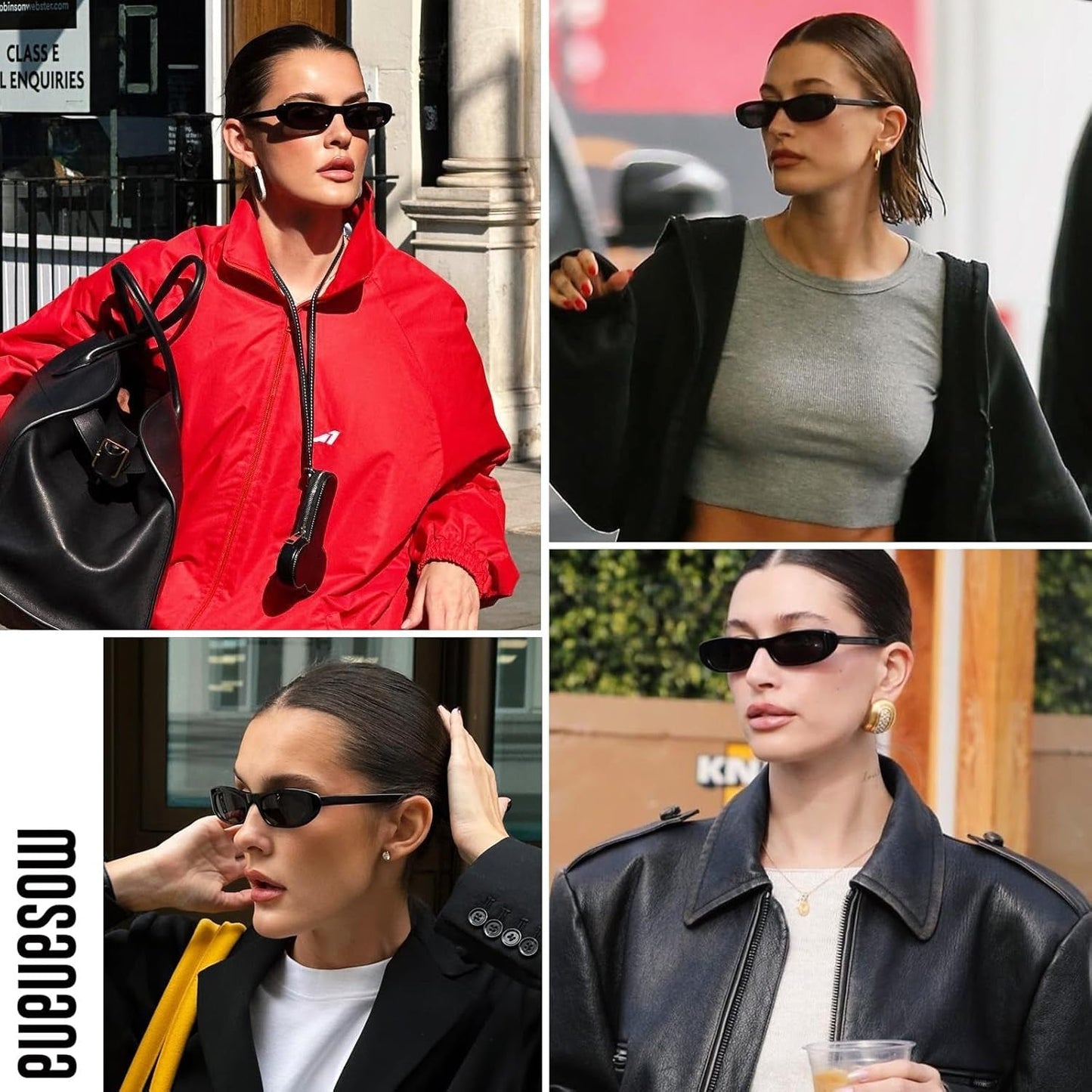 Elongated Narrow Cat Eye Sunglasses for Women MS52357 - WORLD TIME VISITS