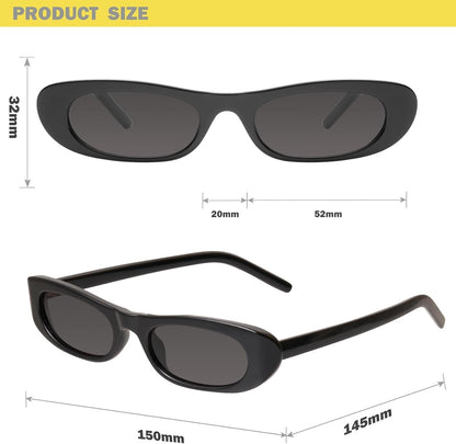 Elongated Narrow Cat Eye Sunglasses for Women MS52357 - WORLD TIME VISITS