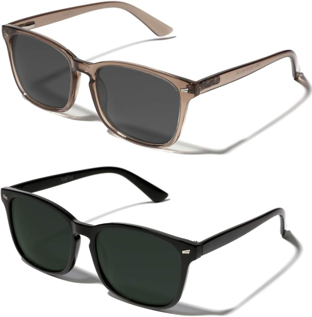 Polarized Sunglasses for Womens and Mens,Classic Square Frames Shades for UV Protection, Stylish and Trendy Sunnies - WORLD TIME VISITS