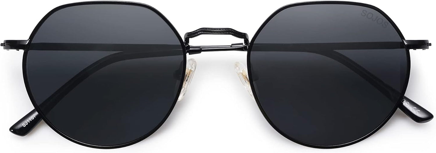round Polygon Polarized Sunglasses for Women Men Retro Classic Vintage Panto Shades SJ1157