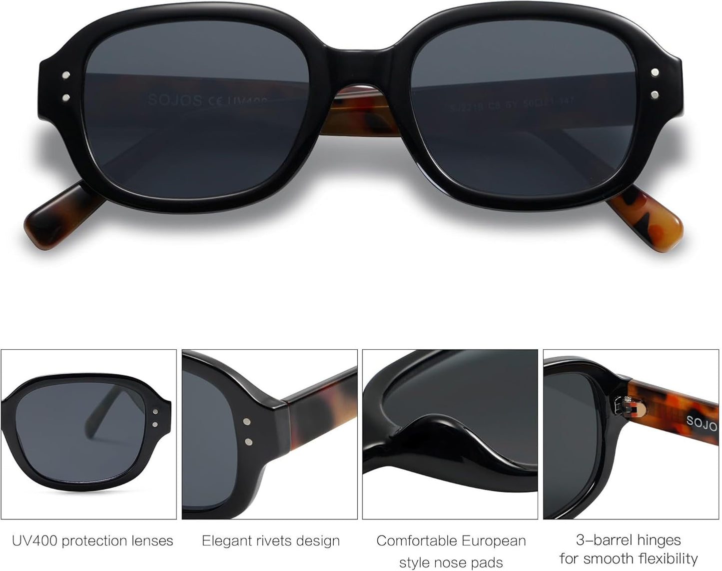 Rectangle Sunglasses for Women Vintage Trendy Outdoor Travel Sun Glasses Square Frame SJ2218