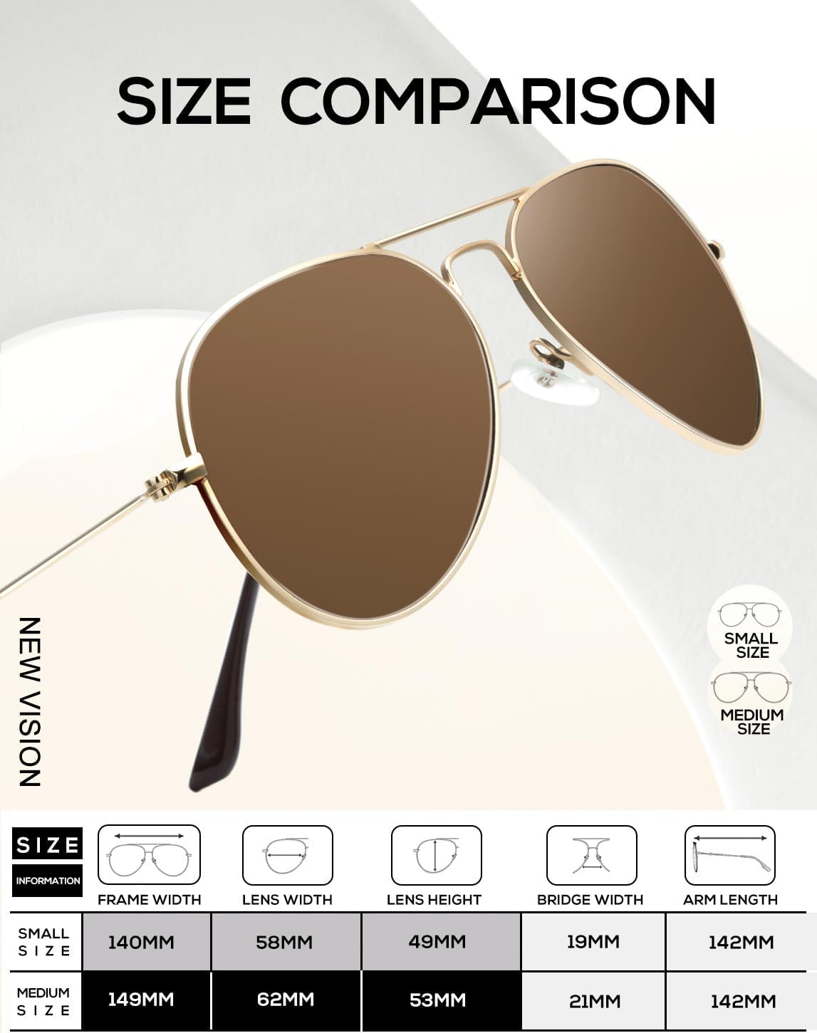 Classic Aviator Sunglasses for Men Women Driving Sun Glasses Polarized Lens UV Blocking
