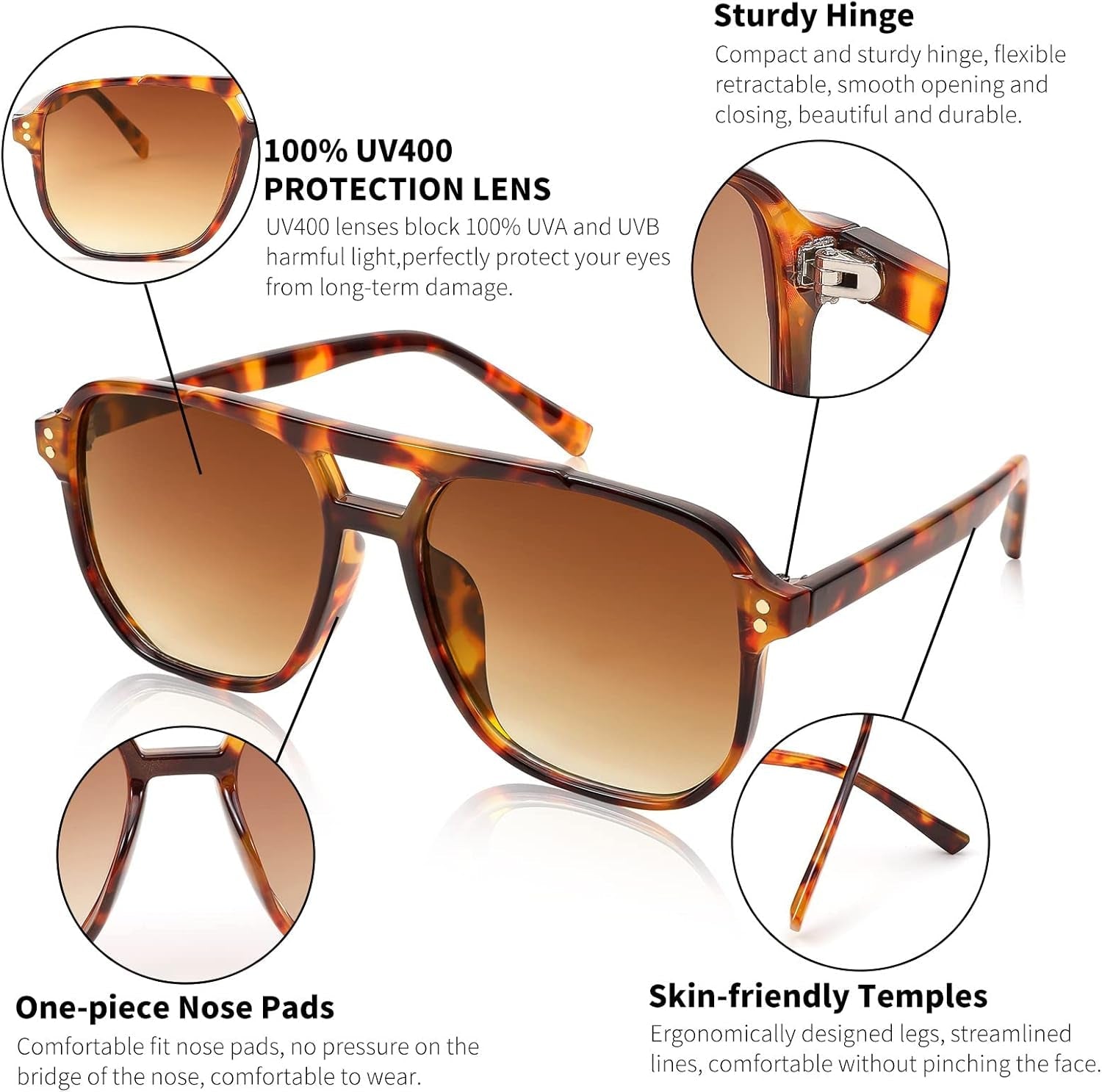 Retro Square Aviator Sunglasses Women Men 70S Vintage Trendy Plastic Frame Sun Glasses B2835 - WORLD TIME VISITS