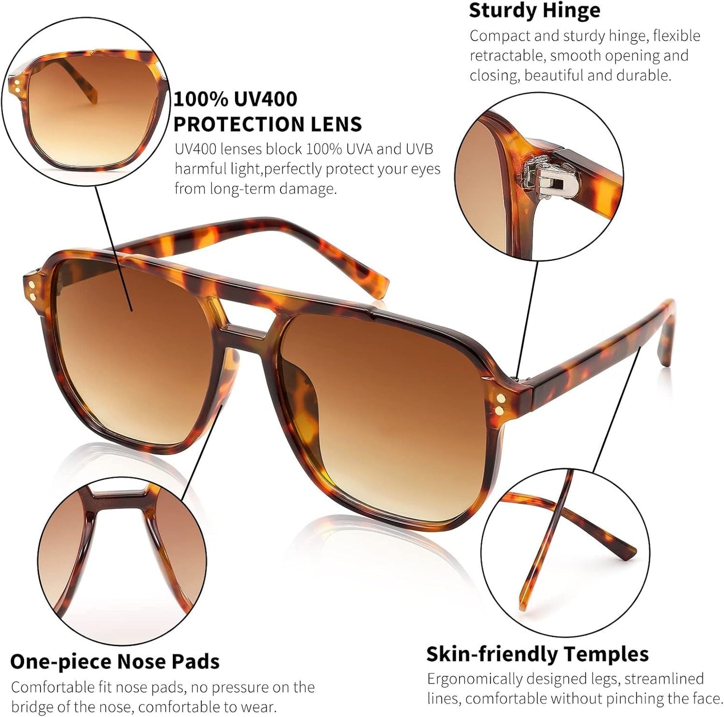 Retro Square Aviator Sunglasses Women Men 70S Vintage Trendy Plastic Frame Sun Glasses B2835