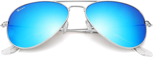 Classic Aviator Sunglasses for Men Women 100% Real Glass Lens