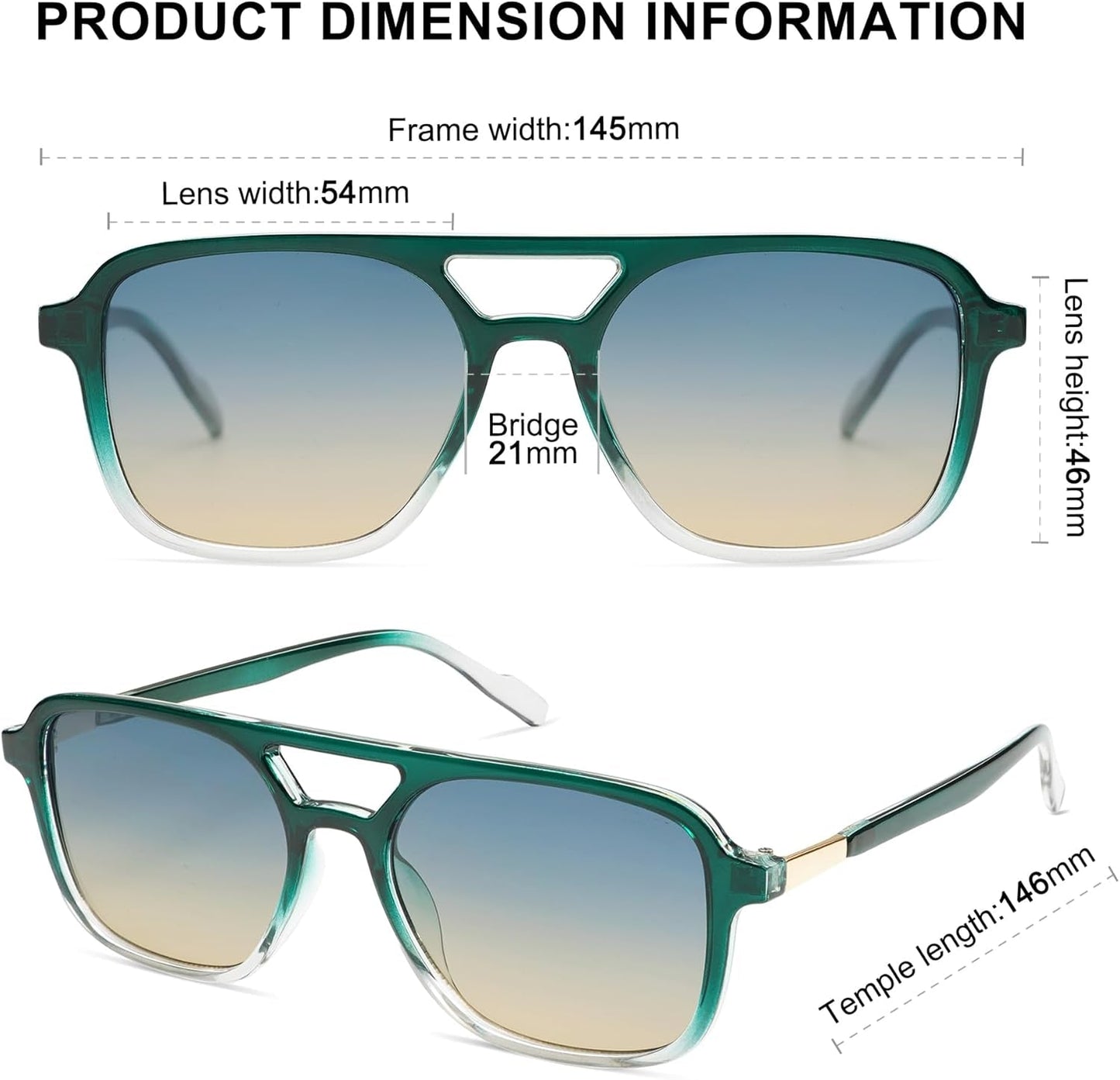 Retro Aviator Sunglasses for Women Men,Trendy Rectangle Womens Mens Shades Sun Glasses SJ2202