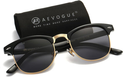 Polarized Sunglasses for Women and Men Semi Rimless Frame Retro Sun Glasses AE0369