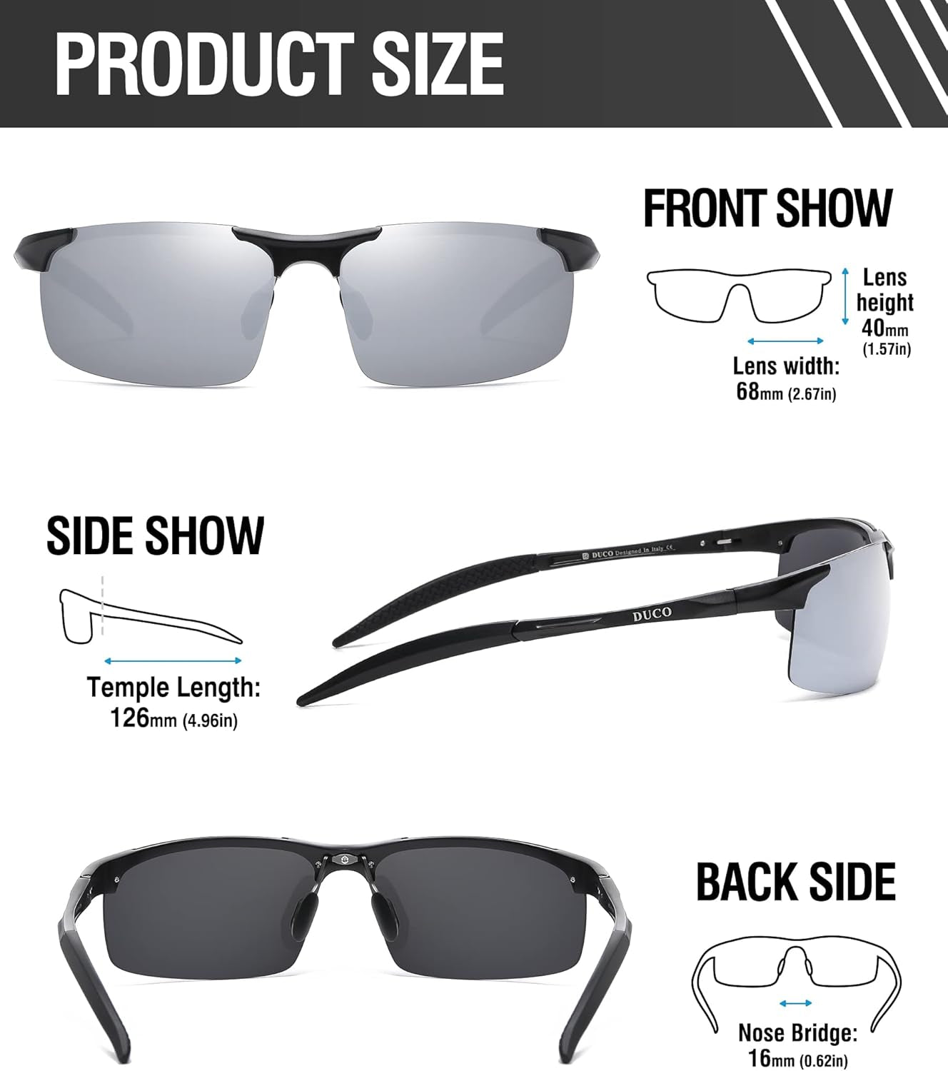 Mens Sports Polarized Sunglasses UV Protection Sunglasses for Men 8177S