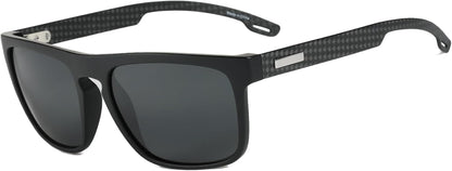 Polarized Sunglasses Men Square: Unbreakable TR90 Frame Carbon Fiber Temple UV400 Protection Sun Glasses for Driving - WORLD TIME VISITS