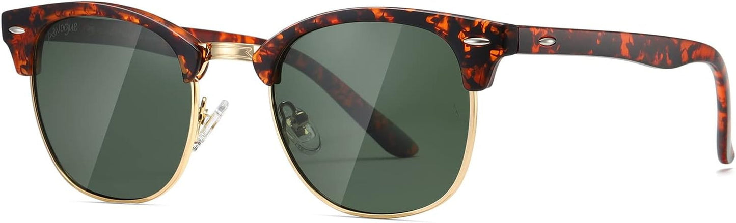 Polarized Sunglasses for Women and Men Semi Rimless Frame Retro Sun Glasses AE0369