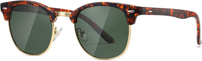 Polarized Sunglasses for Women and Men Semi Rimless Frame Retro Sun Glasses AE0369