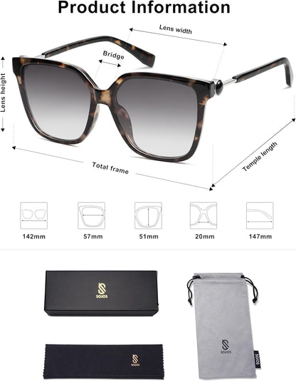 Fashion Square Sunglasses for Women Trendy UV Protection Lens Womens Sunnies Sunglasses SJ2196 - WORLD TIME VISITS