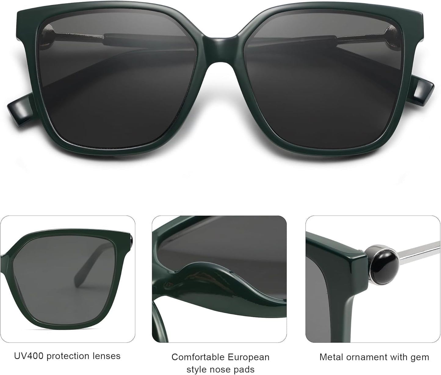 Fashion Square Sunglasses for Women Trendy UV Protection Lens Womens Sunnies Sunglasses SJ2196 - WORLD TIME VISITS