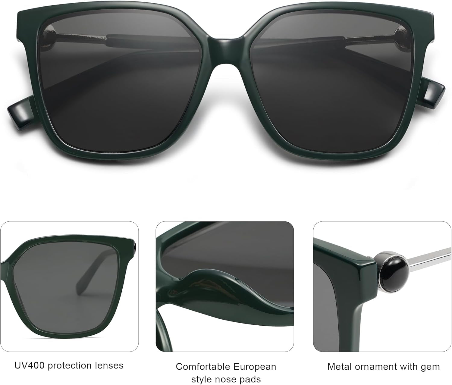 Fashion Square Sunglasses for Women Trendy UV Protection Lens Womens Sunnies Sunglasses SJ2196 - WORLD TIME VISITS