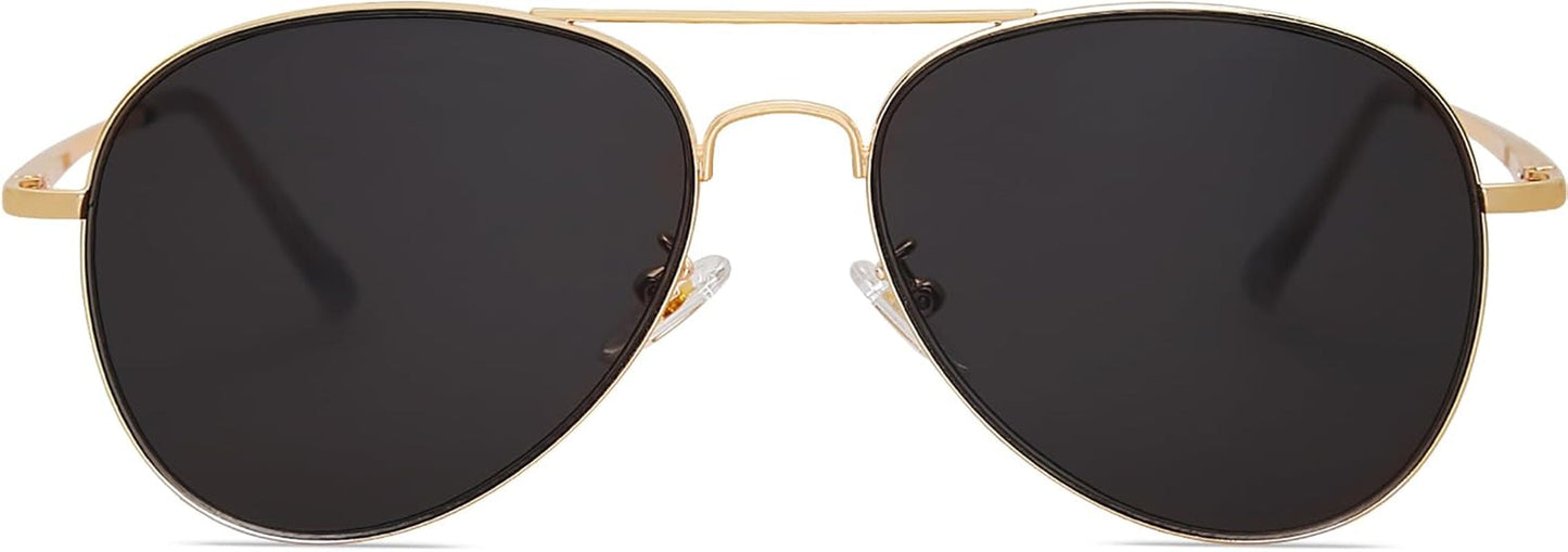 Classic Aviator Sunglasses for Women Men Metal Spring Hinges SJ1030