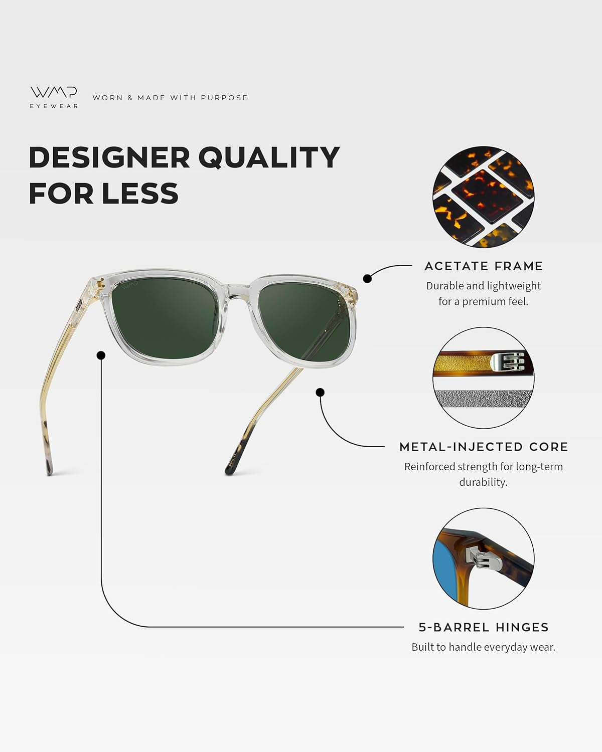 Polarized Classic Retro Flat Square Unisex Sunglasses - WORLD TIME VISITS