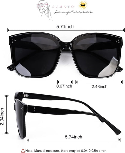 Sunglasses Womens, Oversized Pink Sunglasses for Women with Trendy Mirrored Lens UV400 Blocking