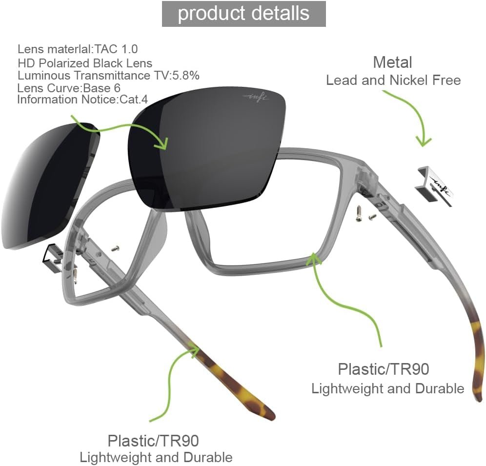 Fishing Polarized Sunglasses for Men Driving Running Golf Sports Glasses Square UV Protection Designer Style Unisex - WORLD TIME VISITS
