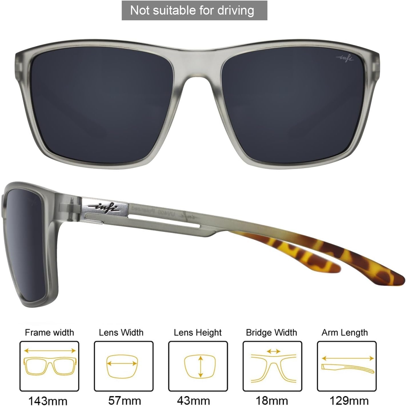 Fishing Polarized Sunglasses for Men Driving Running Golf Sports Glasses Square UV Protection Designer Style Unisex - WORLD TIME VISITS